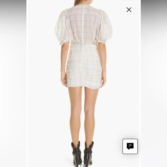 New Isabel Marant Adelaide Organza Dress Ecru NWT Designer Bohemian Women’s 12 - Picture 3 of 12